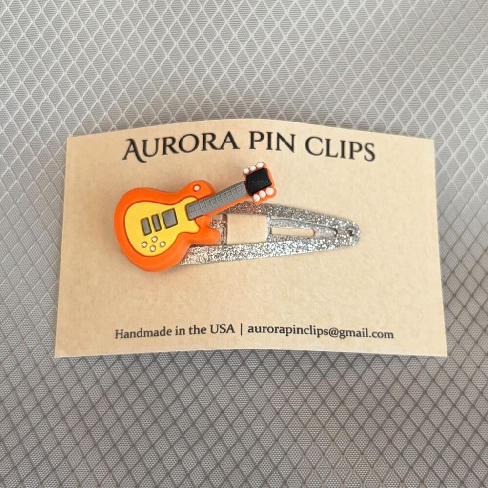 Aurora Pin Clips 55mm Hair Clip - Guitar